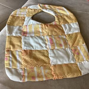 Handmade Double Sided Quilted Yellow Baby Bib